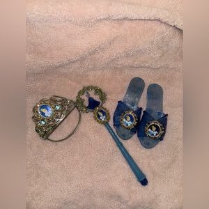 Disney Princess Cinderella Shoes/Crown/Wand, girl’s OS, color Blue/Silver